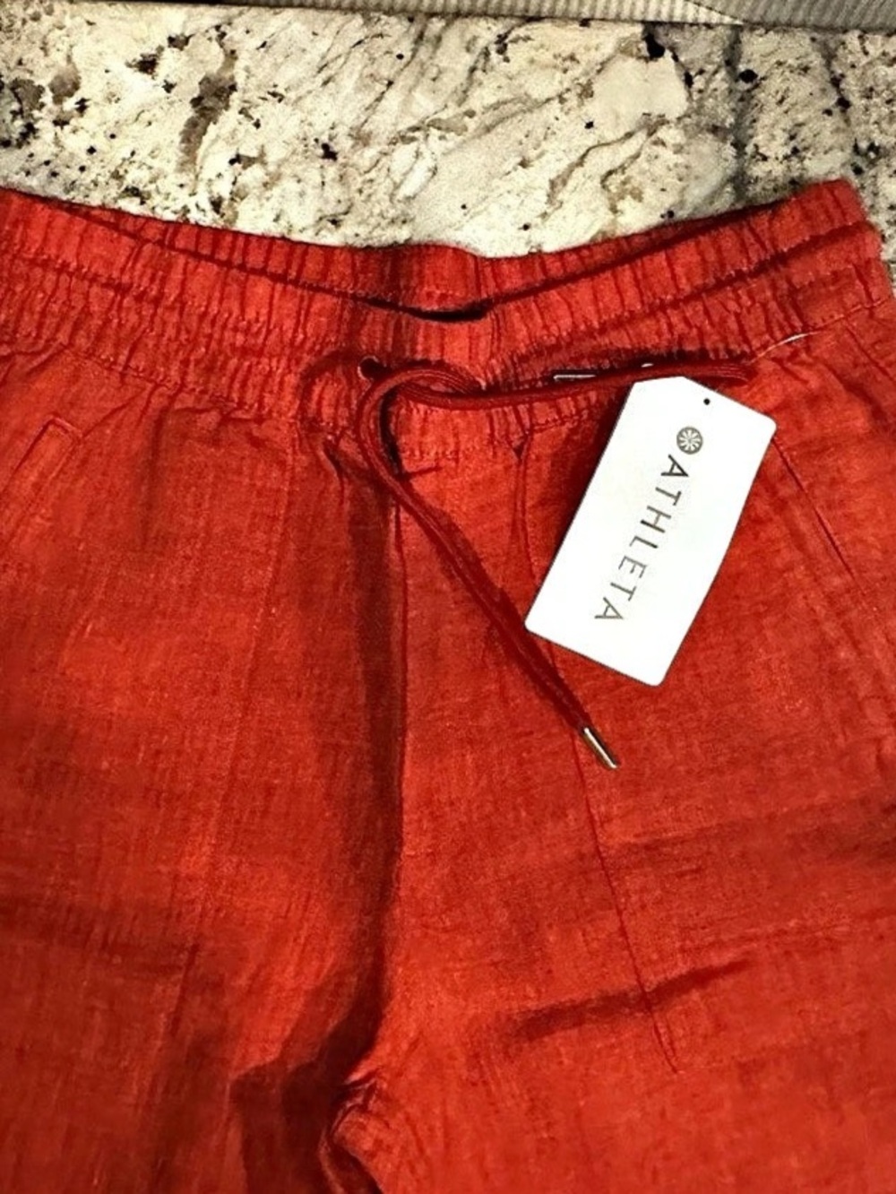 Athleta Red/Orange Lunen Pants Size 6 NWT